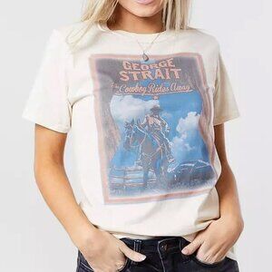 Gina George Strait Tshirt Country Music Fans Shirt Cowboy Rides Away Tee